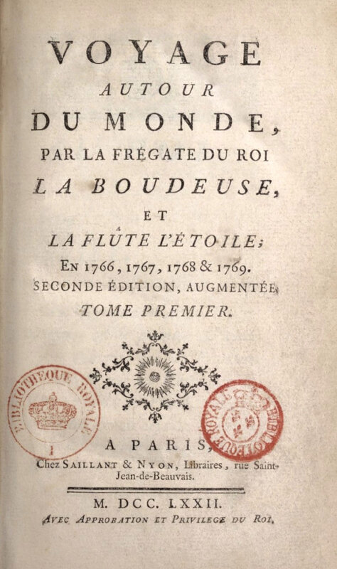 Voyage autour du monde, Bougainville, édition 1772