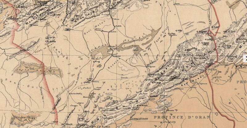 Algérie, carte Niox, 1884, sud Oranais, Géryville