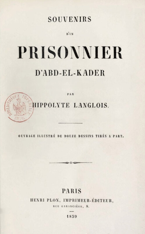 Souvenirs d'un prisonnier d'Abd el-Kader, couv
