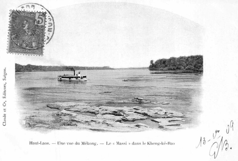 le Massi sur le Mékong, postée en 1909